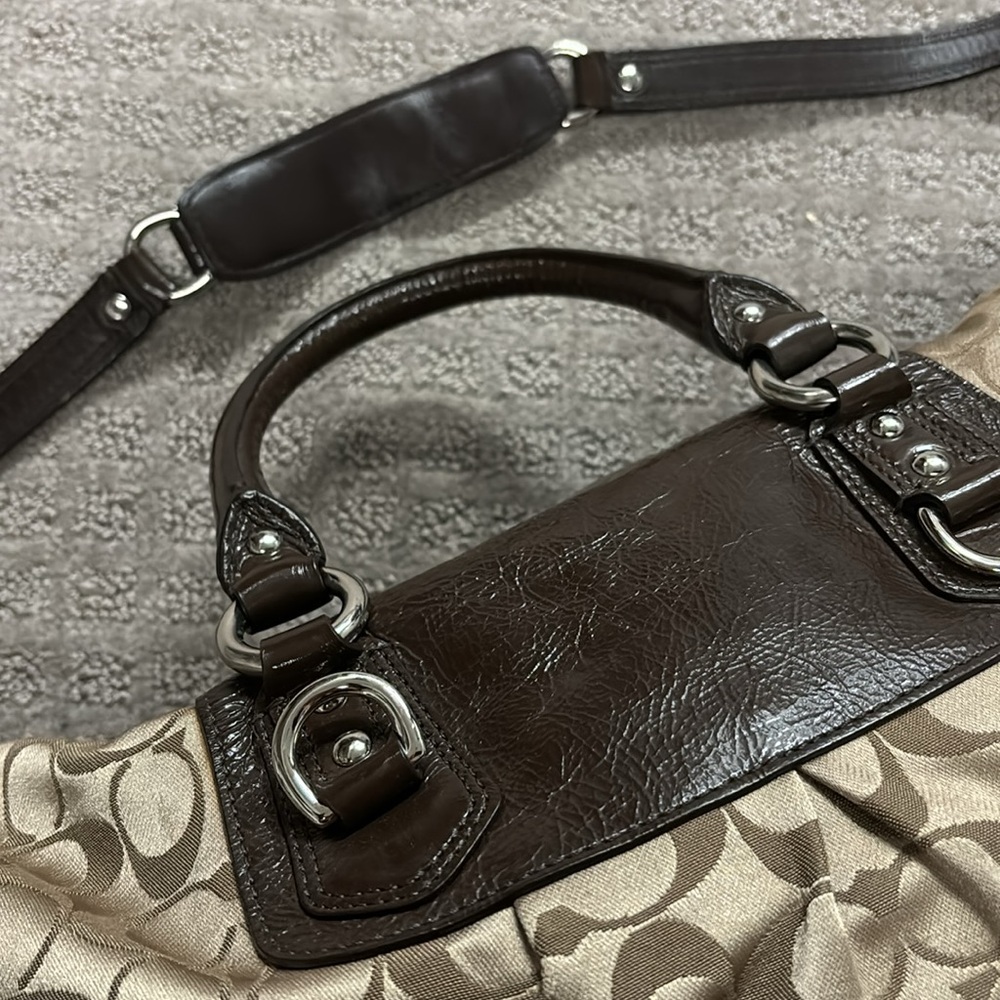 Coach Ashley Large Signature Sateen Satchel Handbag - Picture 11 of 11